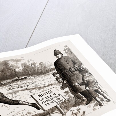The Recent Frost And Snow Storm In London: Danger! A Scene In St. James's Park, UK, 1886 by Anonymous