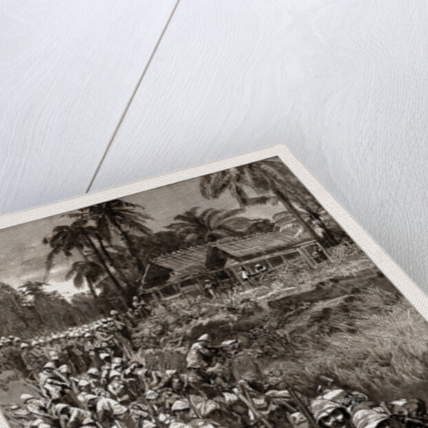 With The Tonghoo Field Force, Burma: Somersetshire Light Infantry Crossing The Twsa River, 1886 by Anonymous