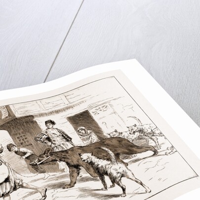 Street Dogs Barking At A Dancing Bear And His Keeper In Constantinople, Istanbul, Turkey, 1897 by Anonymous