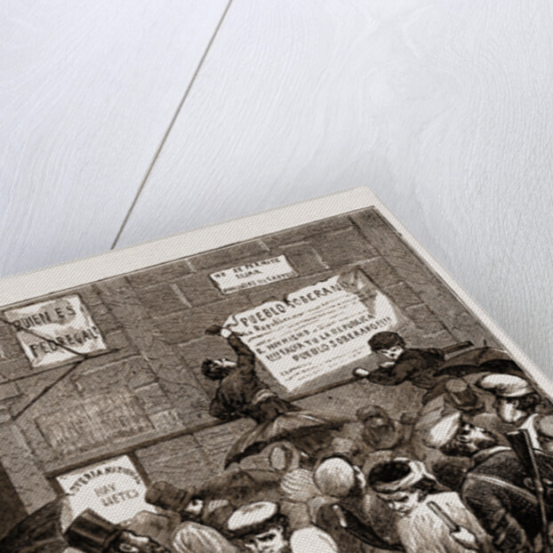 Posting A Revolutionarz Bill, Street Scene In Madrid Spain 1873 by Anonymous