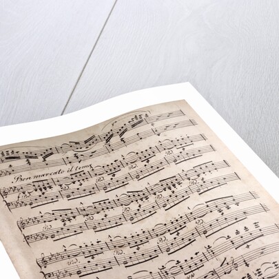 Handwritten sheet music, ben marcato il tema by Anonymous