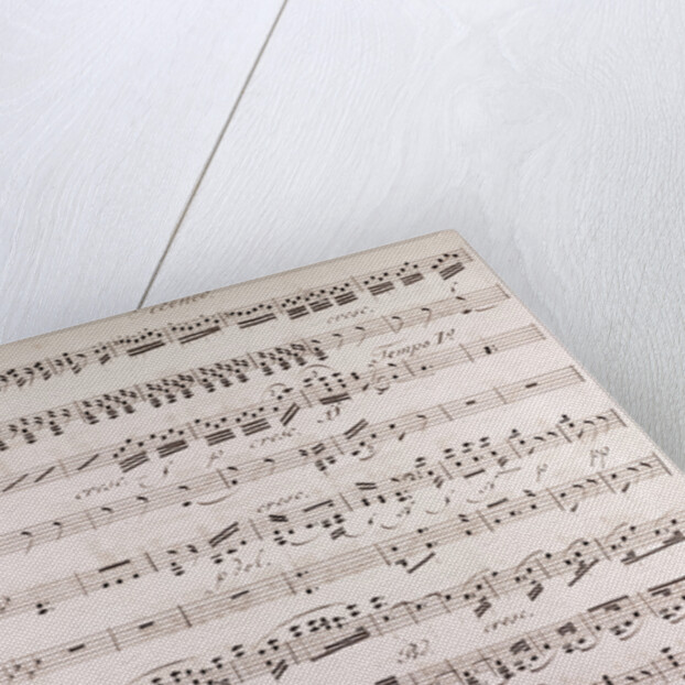 Handwritten sheet music, secondo, tempo by Anonymous