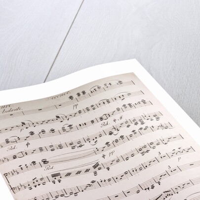 Handwritten sheet music, ouverture poco andante, secondo by Anonymous