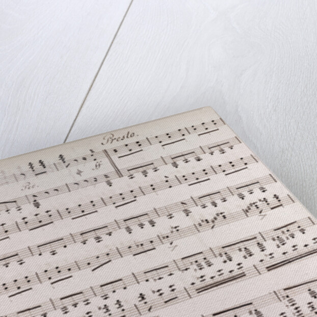 Handwritten sheet music, presto by Anonymous