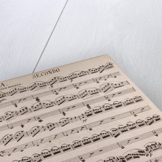 Handwritten sheet music, sonatina seconda, moderato e con amore, dolce legato by Anonymous