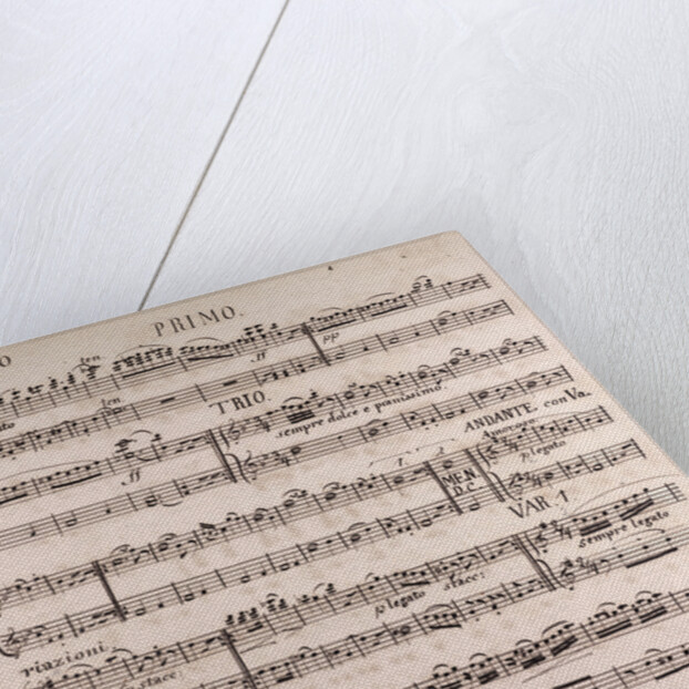 Handwritten sheet music, menuetto presto by Anonymous