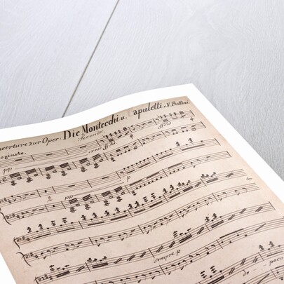 Ouverture of the Opera Die Montecchi and apuletti from Bellini, handwritten sheet music by Anonymous