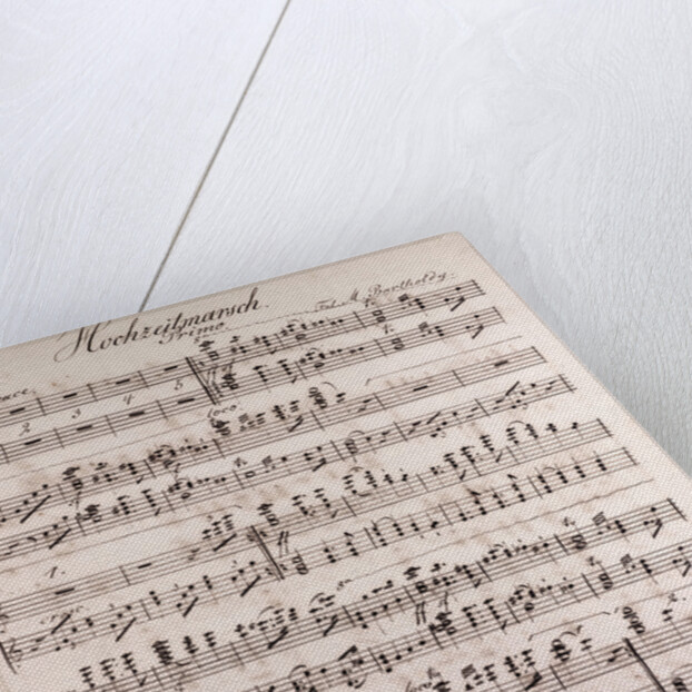 Handwritten sheet music, Hochzeitmarsch, allegro vivace by Anonymous