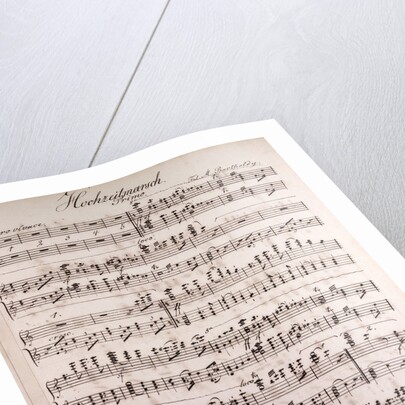 Handwritten sheet music, Hochzeitmarsch, allegro vivace by Anonymous