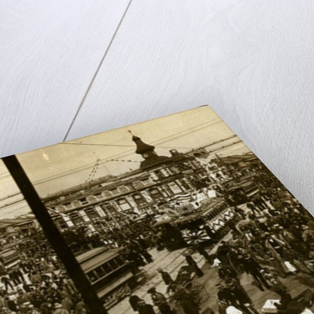 Crowds on a Tokyo street, near the train station(?) by Anonymous