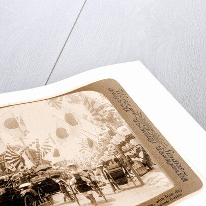 Benten-dori, an important native street of Yokohama, with feast-day decorations, Japan by Anonymous