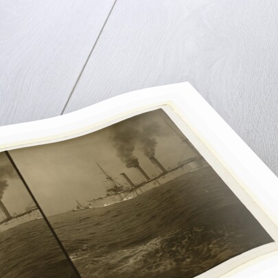 An American cruiser being guided by a tugboat past the Statue of Liberty, as it arrives in New York by Anonymous