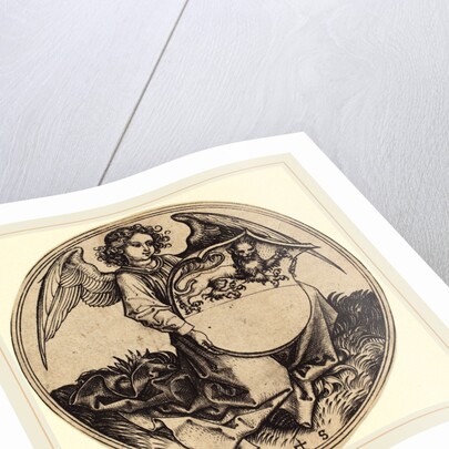 Shield with Lion, Held by Angel by Martin Schongauer