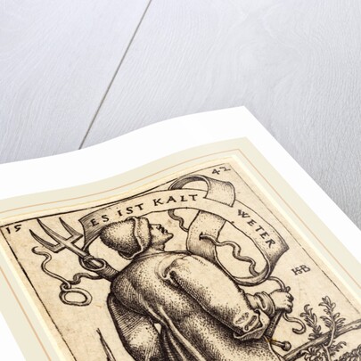 The Weather Peasant: Es ist Kalt Weter, 1542 by Sebald Beham