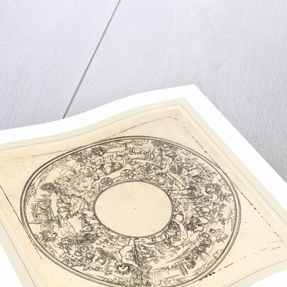 Bacchus in a Cart, punch engraving by Master IS.