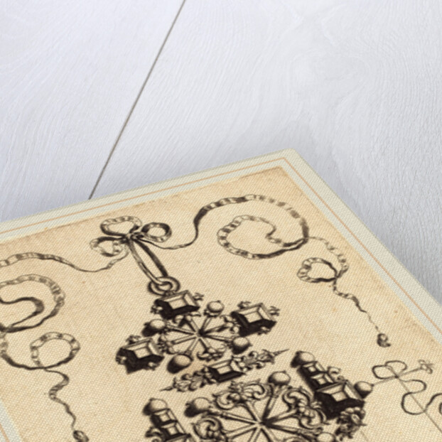 Pendant with Two Double Crosses, Surrounded by Four Diamond-Shaped Stones, Five Table-Stones, and Thirteen Pearls by Daniel Mignot