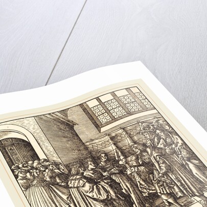 A Legation before a King, near Him Two Women Standing by Leonhard Beck