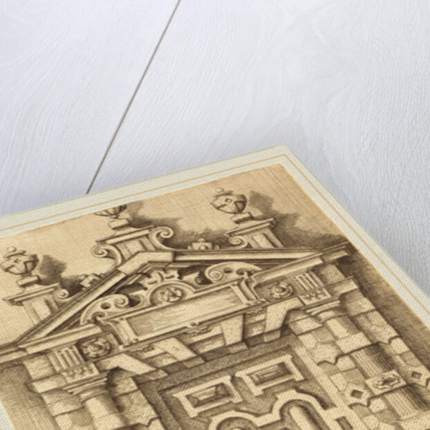 Pedimented Doorway, c. 1594 by Wendel Dietterlin and anonymous etcher