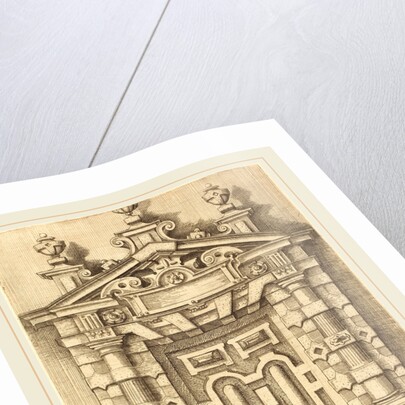 Pedimented Doorway, c. 1594 by Wendel Dietterlin and anonymous etcher