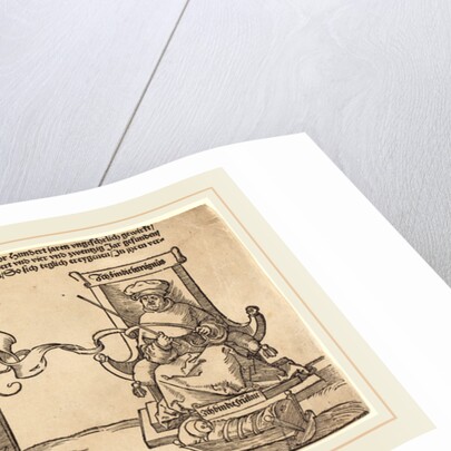 Justice, Truth and Reason in the Stocks with the Seated Judge and Sleeping Piety, probably 1526 by Albrecht Dürer