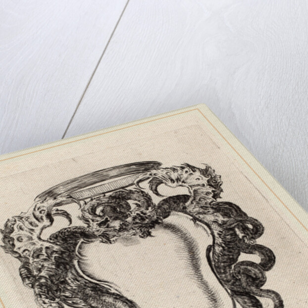 Cartouche Flanked by Dragons, 1647 by Stefano Della Bella