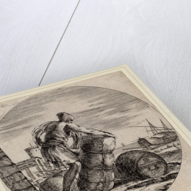 Galley Slave Hauling a Ship's Cargo, 1656 by Stefano Della Bella