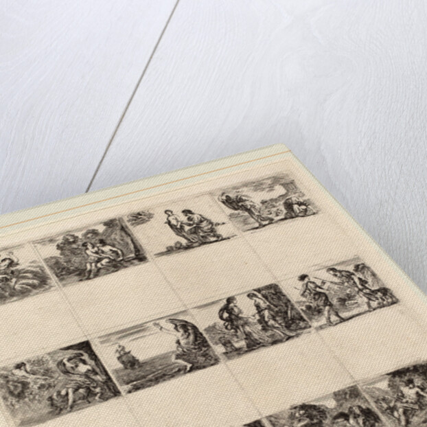 Mythological Playing Cards, 1644, 12 etchings on one sheet by Stefano Della Bella