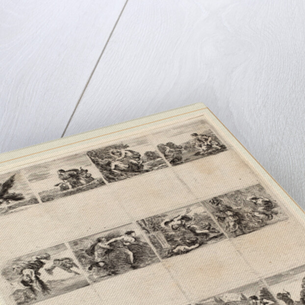 Mythological Playing Cards, 1644, 12 etchings on one sheet by Stefano Della Bella