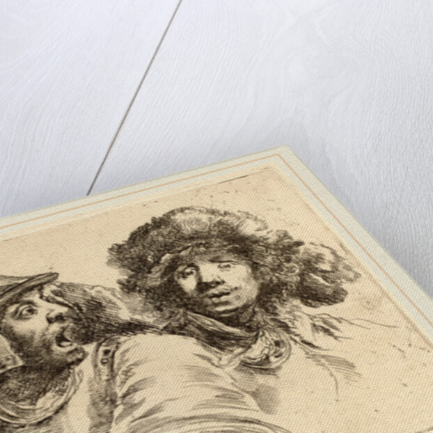 Frightened Soldier and Man with Fur Cap by Stefano Della Bella