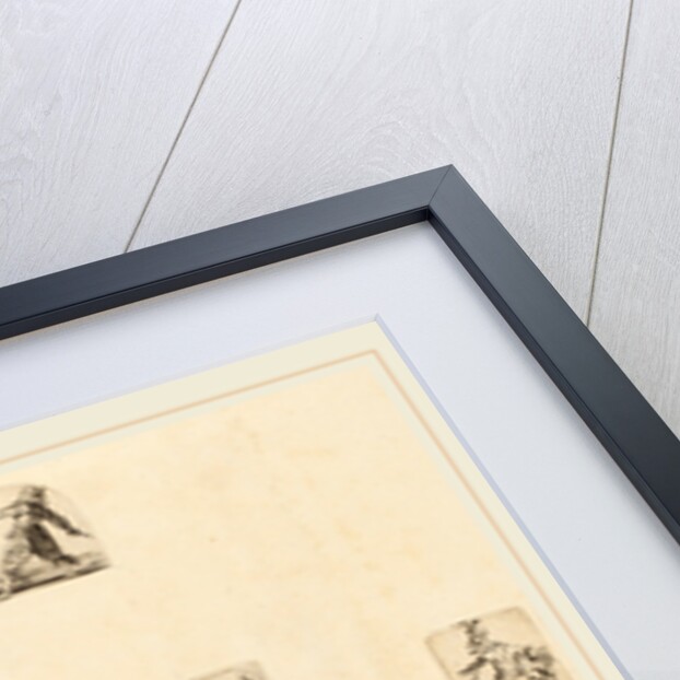 Soldiers, 5 etchings on 1 sheet of laid paper restrikes by Stefano Della Bella
