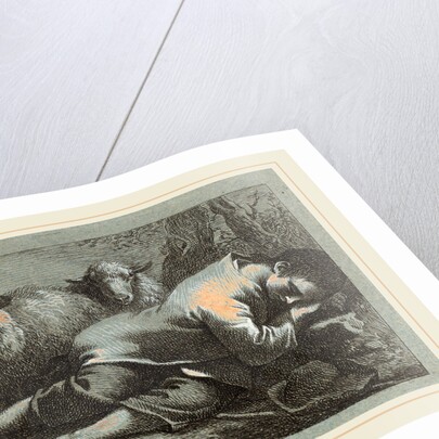 Peasant Boy Asleep near Two Sheep by Francesco Londonio