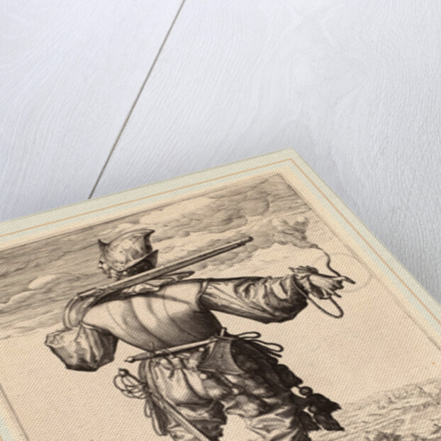Helmeted Musketeer, 1587 by Jacques de Gheyn II