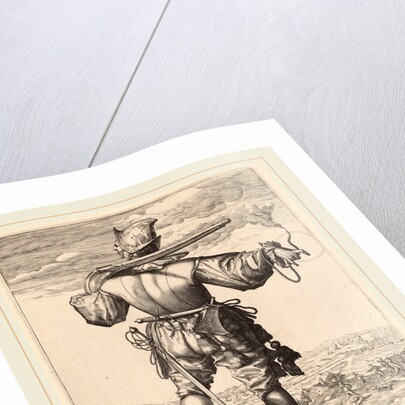 Helmeted Musketeer, 1587 by Jacques de Gheyn II