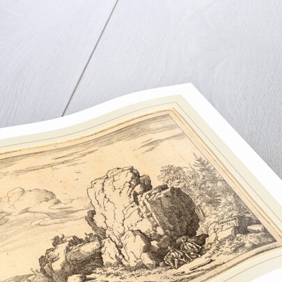Two Men Seated at the Foot of a High Rock by Allart van Everdingen