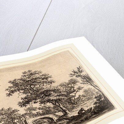 Four Men on a Stone Bridge by Anthonie Waterloo