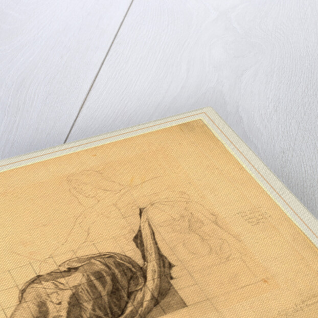Drapery Study for Reclining Female Study for Painting by Kenyon Cox