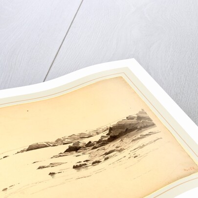 Rocklined Beach with Distant Boats by William Stanley Haseltine