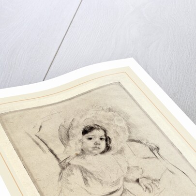 Margot in a Floppy Bonnet Leaning against a Chair by Mary Cassatt