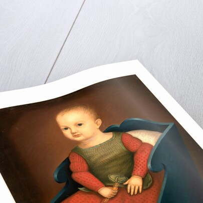 Baby in Blue Cradle, c. 1840 by Anonymous