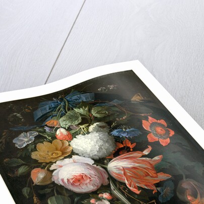 German, A Hanging Bouquet of Flowers, probably 1665-1670 by Abraham Mignon