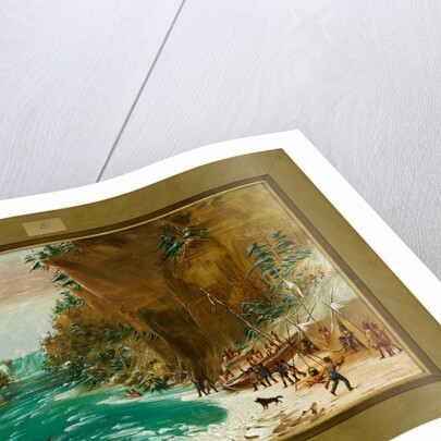 The Expedition Encamped below the Falls of Niagara. January 20, 1679 by George Catlin