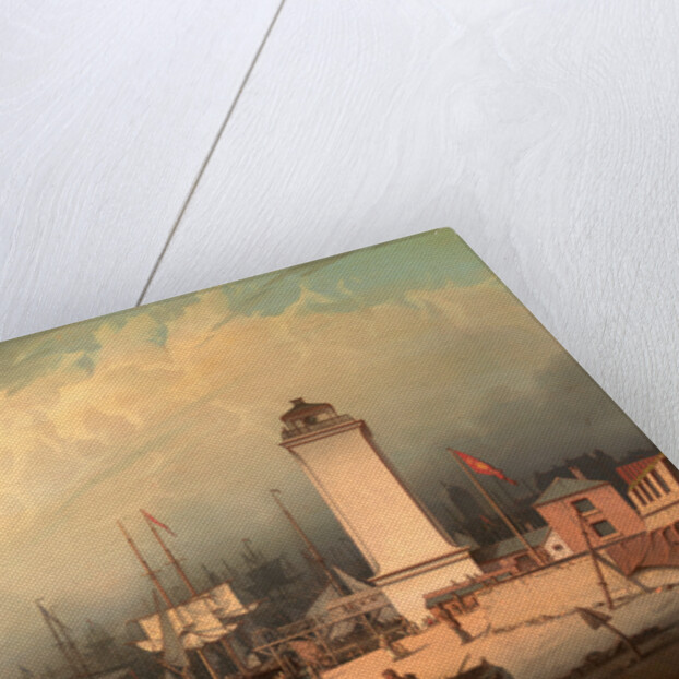 The Low Lighthouse, North Shields, Robert Salmon by Robert Salmon