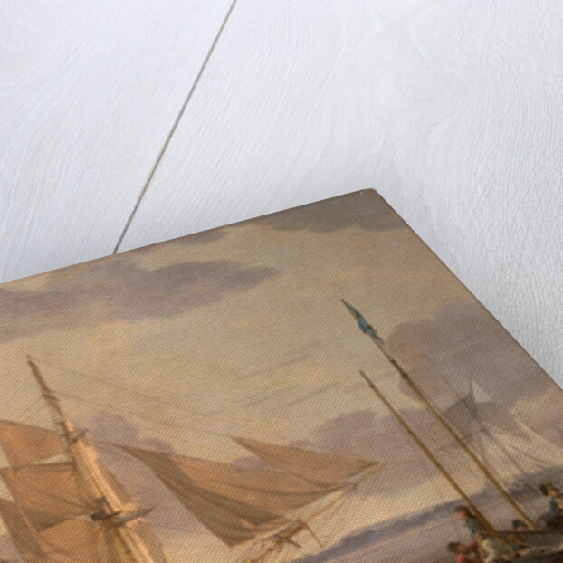 Ships in harbor by Robert Salmon