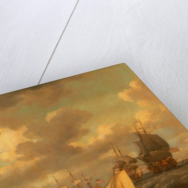 English Ships Coming to Anchor in a Fresh Breeze by Dominic Serres