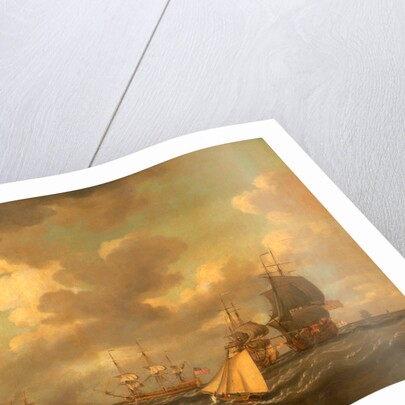 English Ships Coming to Anchor in a Fresh Breeze by Dominic Serres