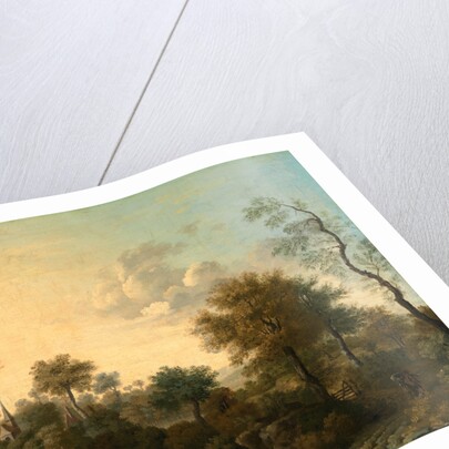 A View Supposedly Near Arundel, Sussex, with Figures in a Lane by George Smith