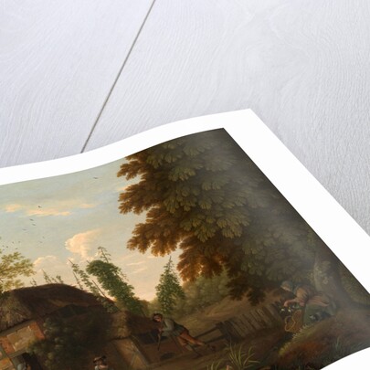 Hop Pickers Outside a Cottage by George Smith