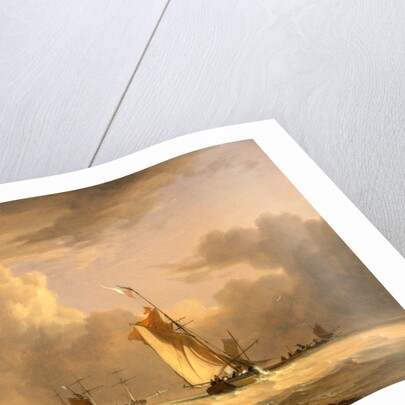 Fishing Smack and Other Vessels in a Strong Breeze Shipping in a Choppy Sea; Storm Approaching by Joseph Stannard