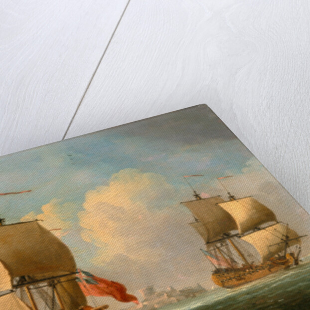 An English Sloop and a Frigate in a Light Breeze by Francis Swaine