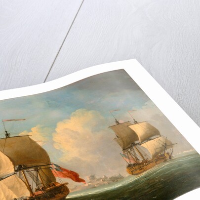 An English Sloop and a Frigate in a Light Breeze by Francis Swaine